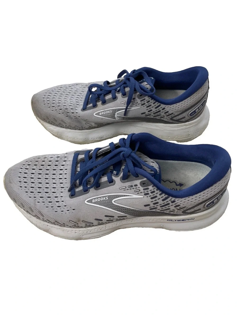 Brooks Glycerin 20 Men’s 9.5 D Gray/Blue Running Shoes Cushioned 1103821D070